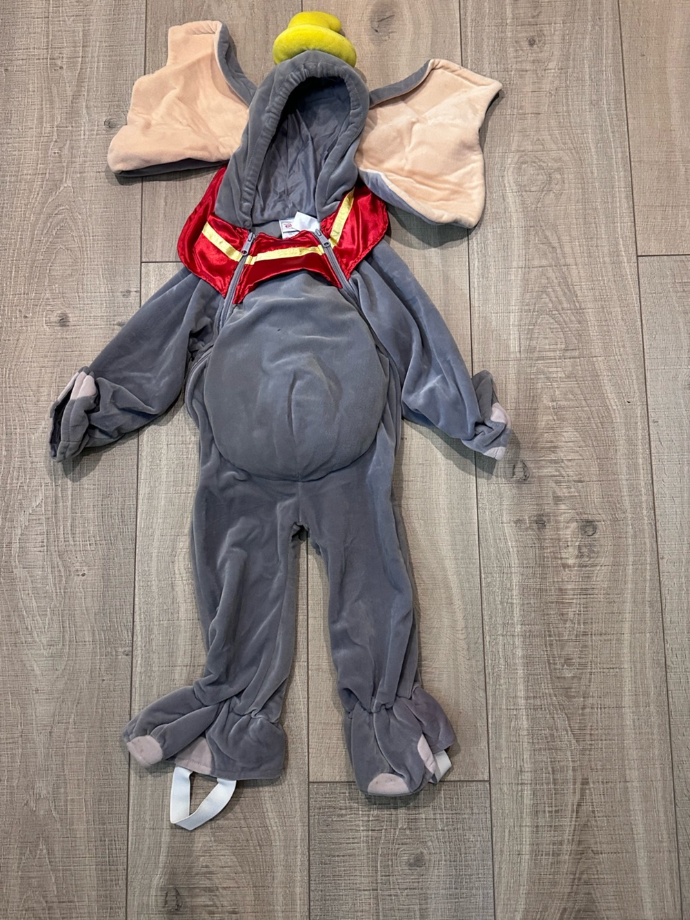 Disney Gray Plush Dumbo the Elephant Costume with Red and Gold Accents